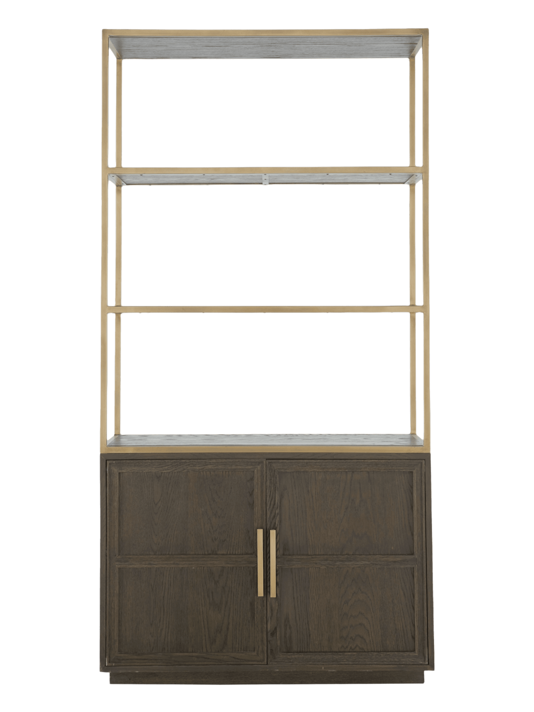 Claes 2 Door Bookcase  Black / Brass